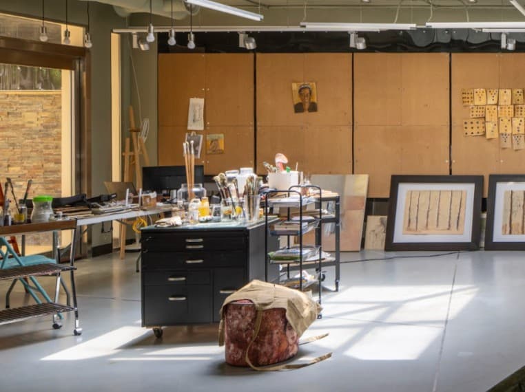 Hanan Bahamdan's working studio in Riyadh